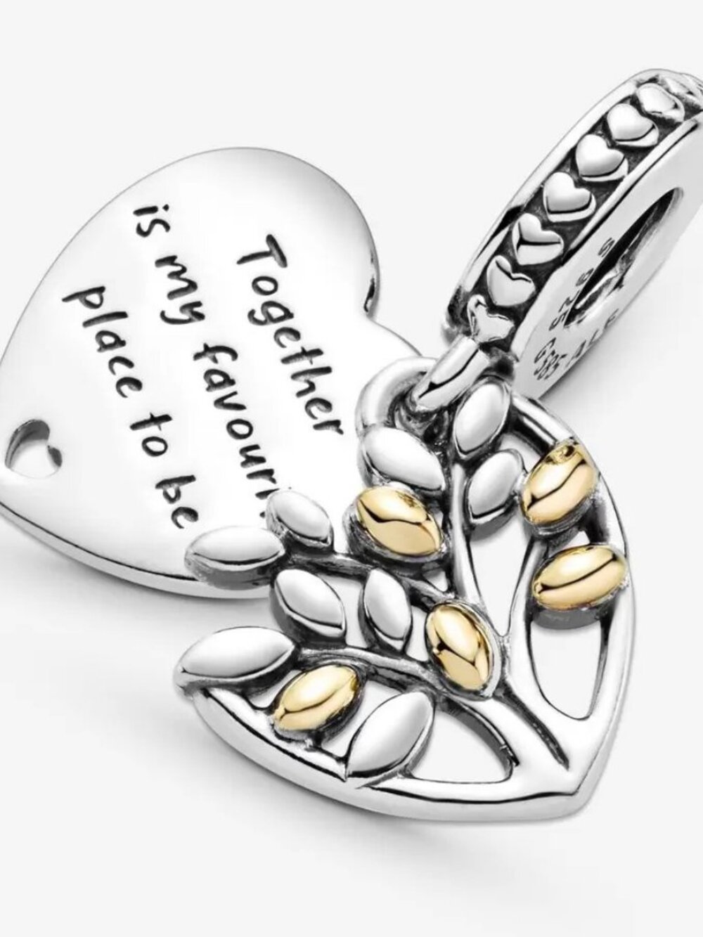 Pandora Two-Tone Family Tree Heart Dangle Charm - Picture 4 of 5